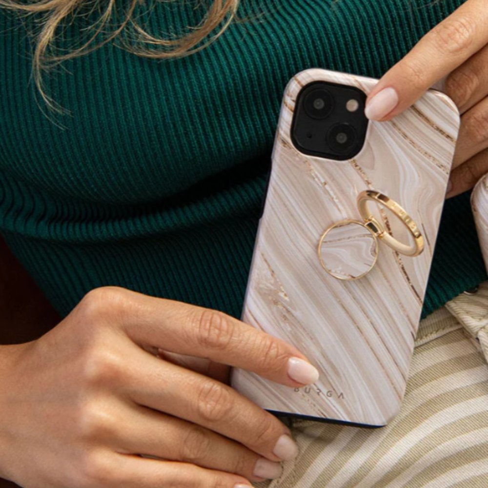 BURGA Full Glam Beige iPhone 15 Pro Case AND Ring Holder - New In Box